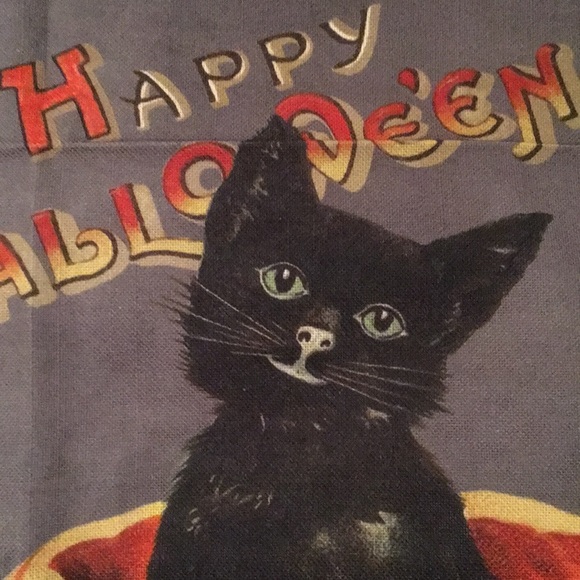Halloween Black Cat Pumpkin Williams Sonoma Towel - Picture 3 of 4